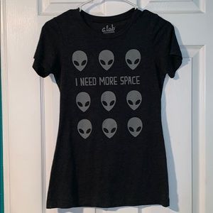 Alien print  TEE Dark gray, with light gray